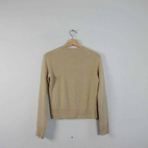 Club Monaco 100% Cashmere Long Sleeve Cardigan Womens S Beige Stretch Button 148 - Picture 2 of 9